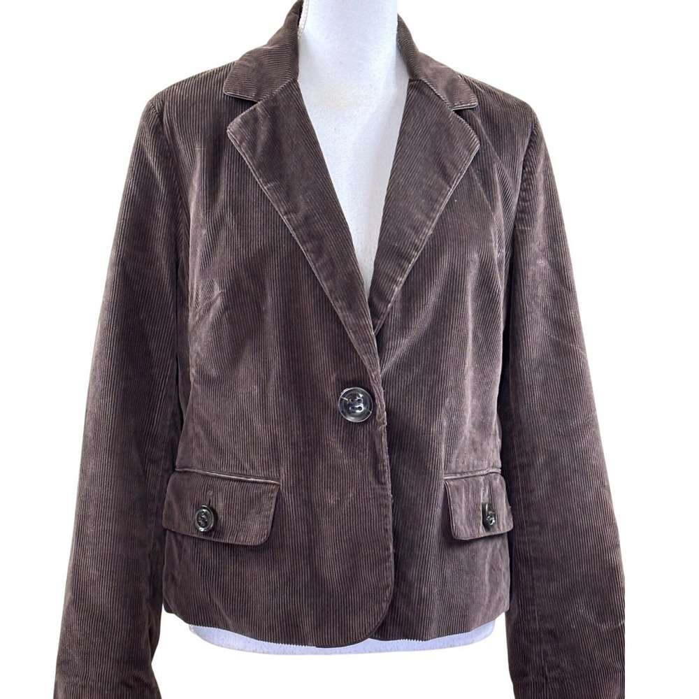 Talbots Brown Corduroy Blazer 12 Preppy Equestrian English Country Heritage